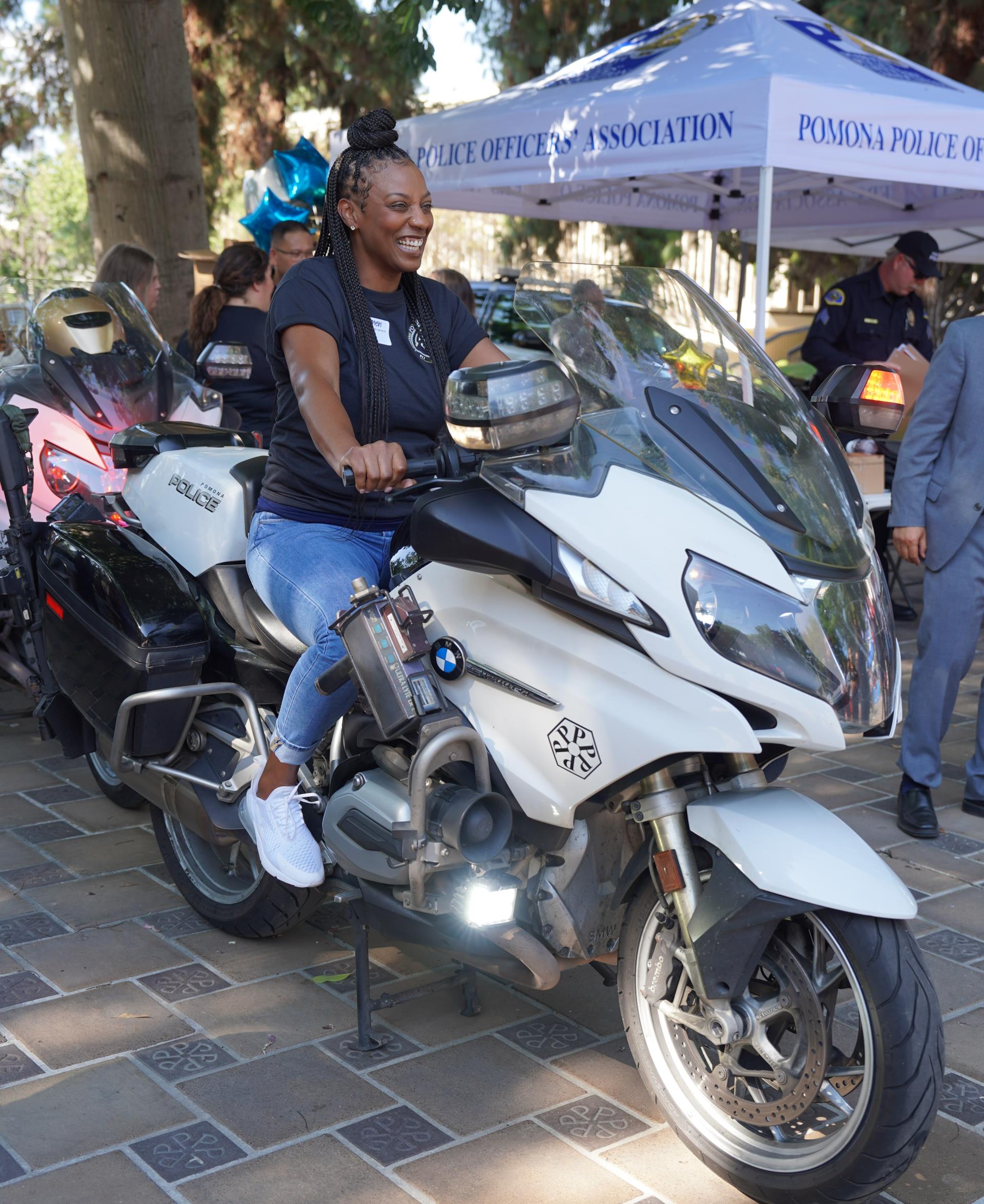 Dispatcher on Motorcycle at National Night out