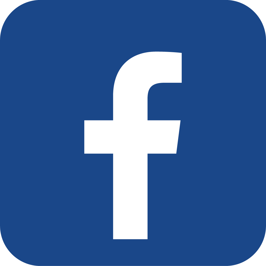 Dark blue square with Facebook logo