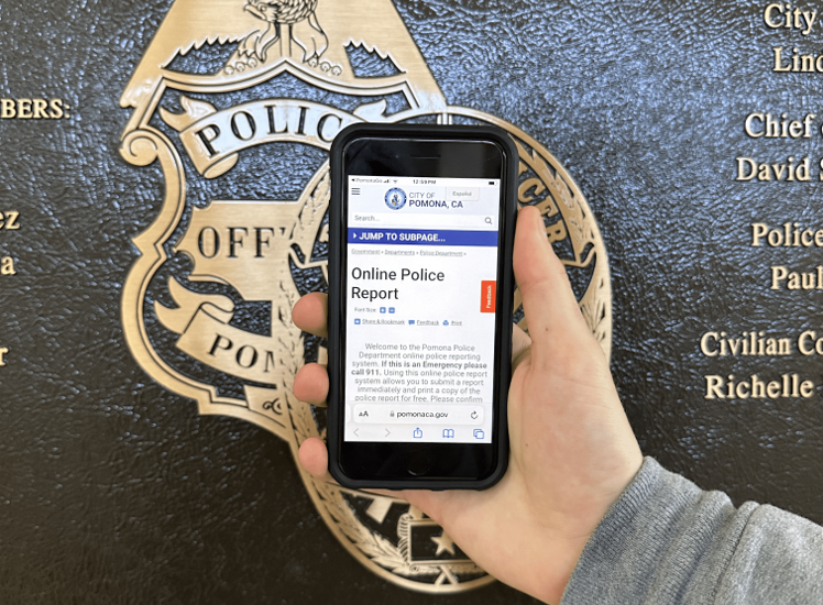 Pomona Go App Police Report Screen on an iPhone