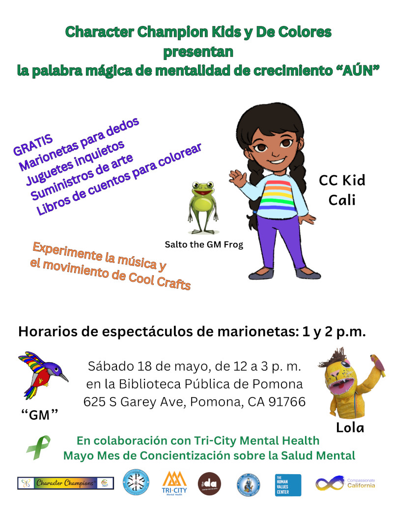 Character Champion Kids y De Colores presentan la palabra magica de mentalidad de crecimiento "Aun"